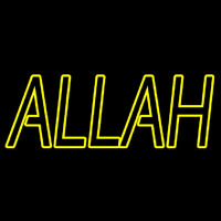 Yellow Double Stroke Allah Neonreclame