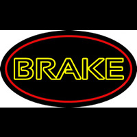 Yellow Double Stroke Brake With Border Neonreclame