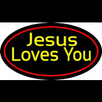 Yellow Jesus Loves You Neonreclame