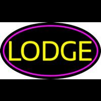 Yellow Lodge With Pink Border Neonreclame