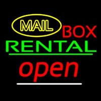 Yellow Mail Block Bo  Rental Open 2 Neonreclame