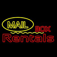 Yellow Mail Block Bo  Rentals Neonreclame